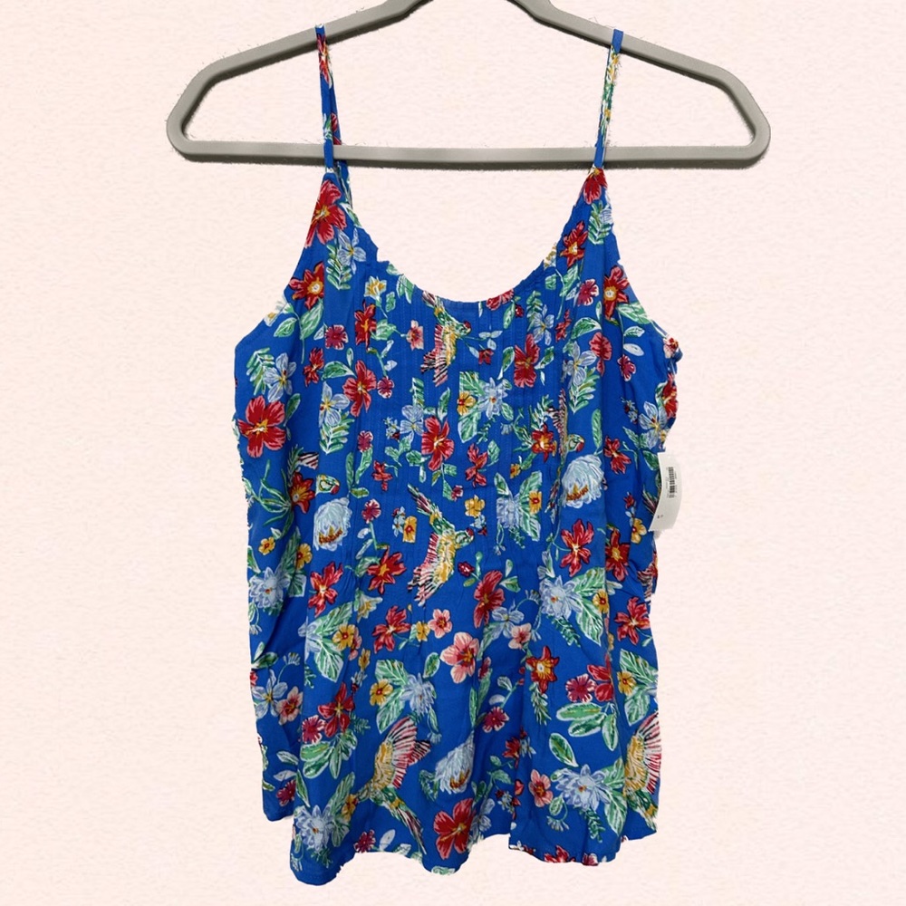 Old Navy Blue Floral Tank Top NWT Size Small